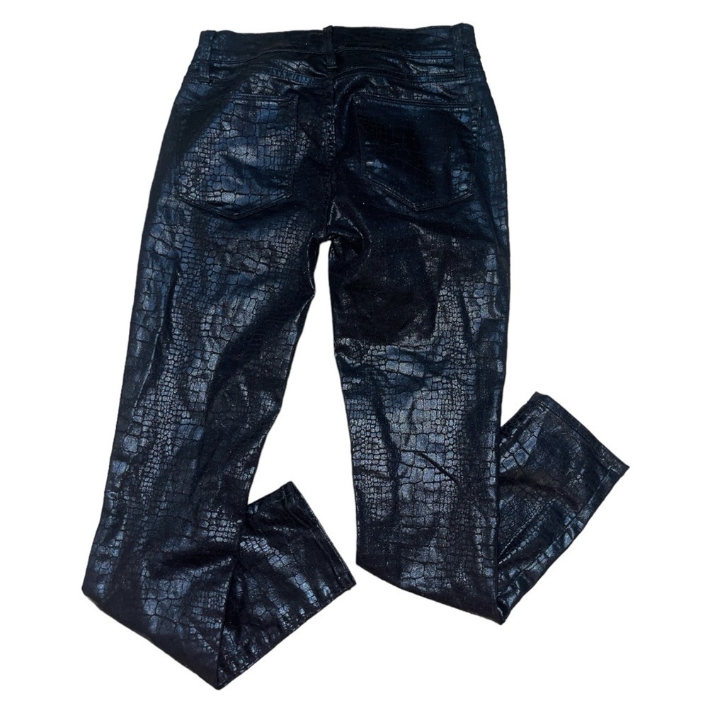 Frame Le High Skinny Jeans Noir Croc corcodile shine women’s size 24 - Picture 2 of 9